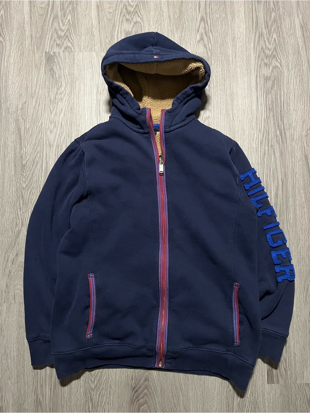 Tommy Hilfiger Sherpa lined full zip hoodie sweater boys youth XL ￼